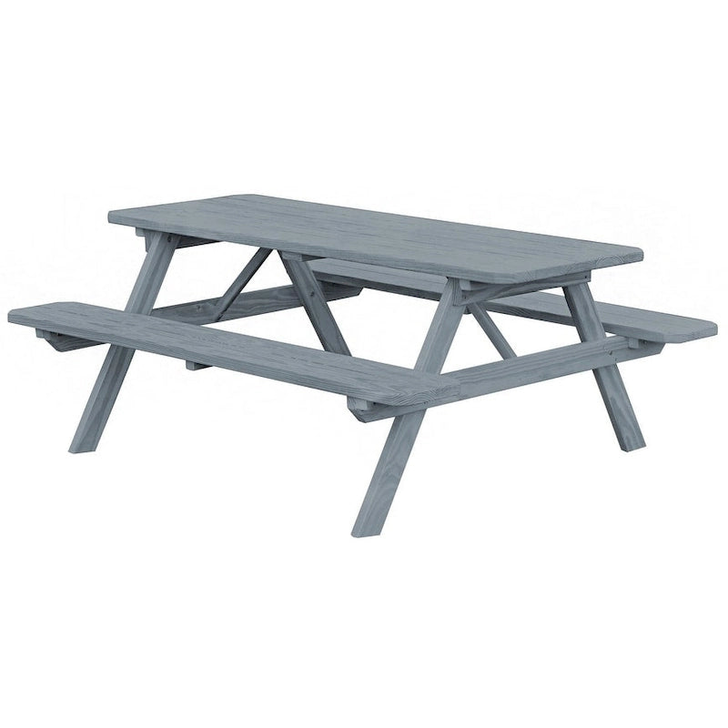 Table de pique-nique en pin de 2,4 m avec bancs intégrés