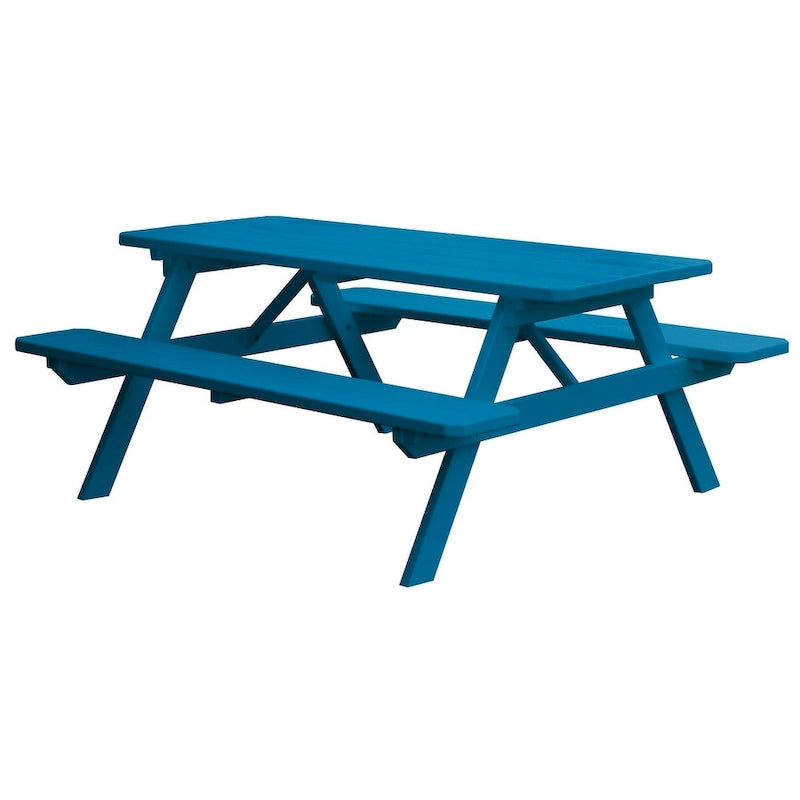 Table de pique-nique en pin de 2,4 m avec bancs intégrés