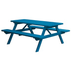 Table de pique-nique en pin de 2,4 m avec bancs intégrés