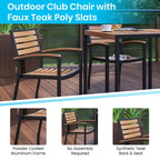 Ensemble de patio avec table de 89 cm, 2 chaises et parasol avec pied - 89,5 cm L x 89,5 cm P x 75 cm H