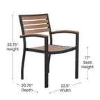 Ensemble de patio avec table de 89 cm, 2 chaises et parasol avec pied - 89,5 cm L x 89,5 cm P x 75 cm H