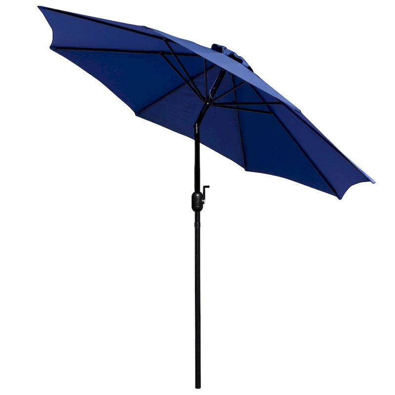 Ensemble de patio avec table de 89 cm, 2 chaises et parasol avec pied - 89,5 cm L x 89,5 cm P x 75 cm H