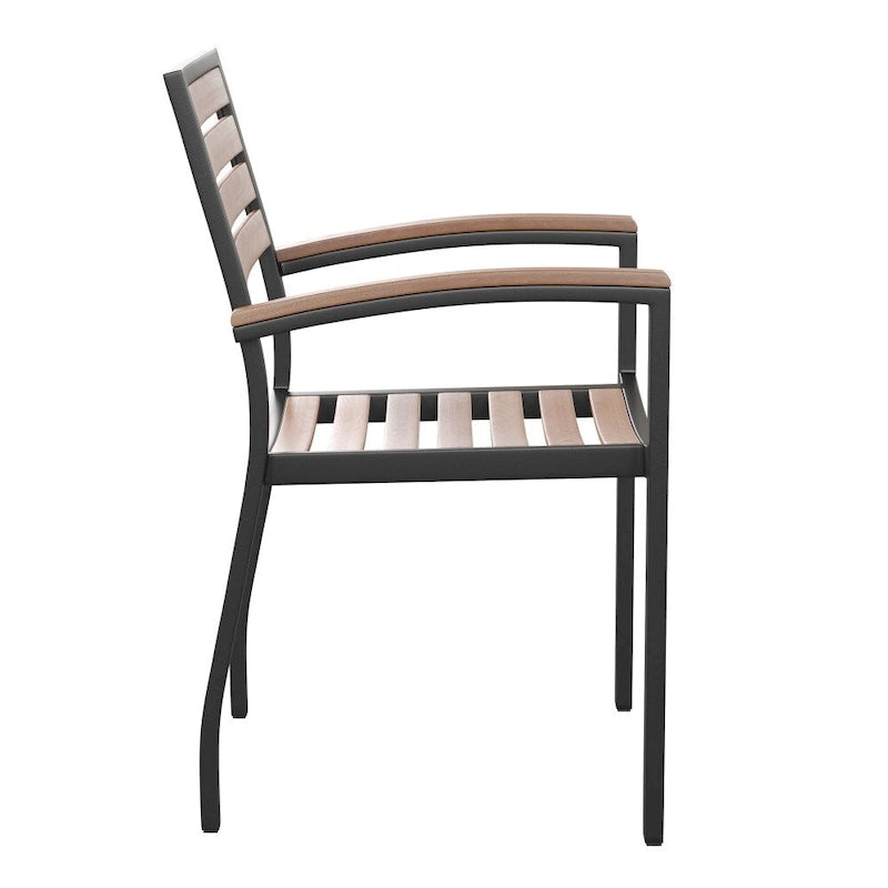 Ensemble de patio avec table de 89 cm, 2 chaises et parasol avec pied - 89,5 cm L x 89,5 cm P x 75 cm H