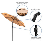 Ensemble de patio avec table de 89 cm, 2 chaises et parasol avec pied - 89,5 cm L x 89,5 cm P x 75 cm H