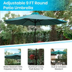 Ensemble de patio avec table de 89 cm, 2 chaises et parasol avec pied - 89,5 cm L x 89,5 cm P x 75 cm H