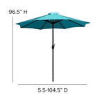 Ensemble de patio avec table de 89 cm, 2 chaises et parasol avec pied - 89,5 cm L x 89,5 cm P x 75 cm H