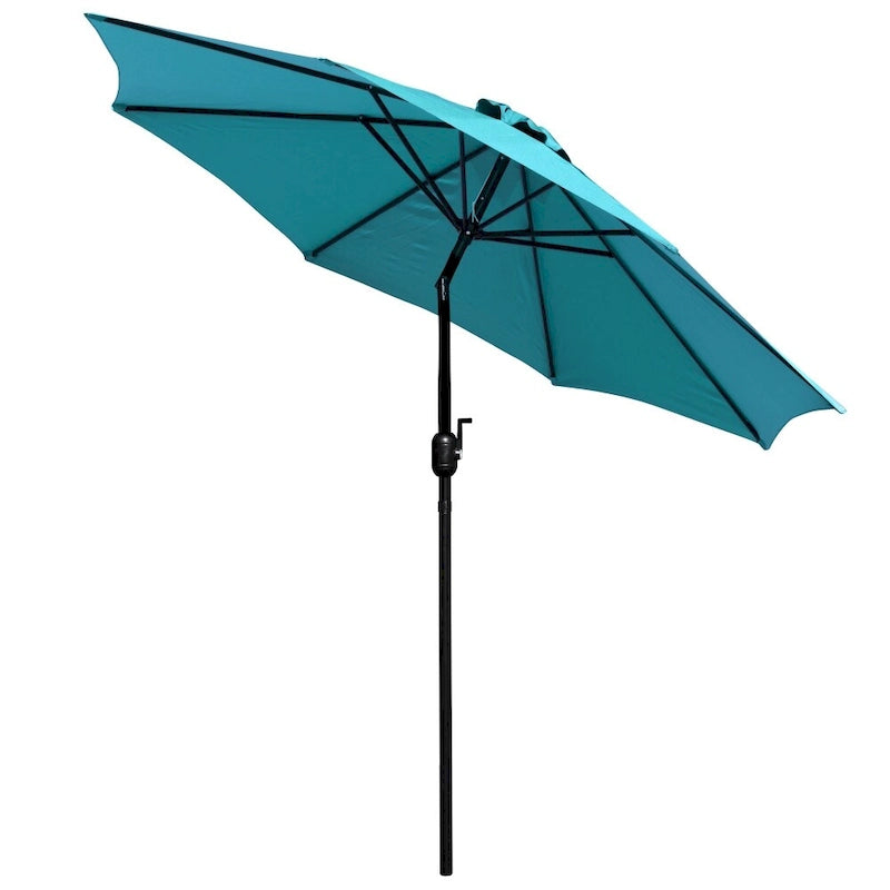 Ensemble de patio avec table de 89 cm, 2 chaises et parasol avec pied - 89,5 cm L x 89,5 cm P x 75 cm H