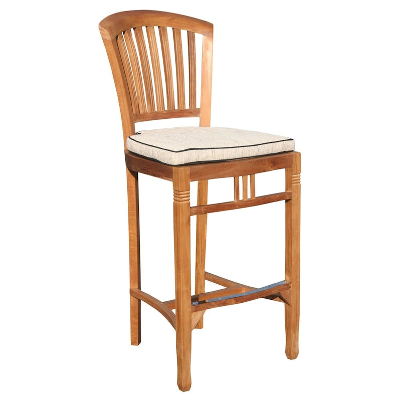 Ensemble table et chaises de bar Orleans en bois de teck Chic Teak 9 pièces avec coussins
