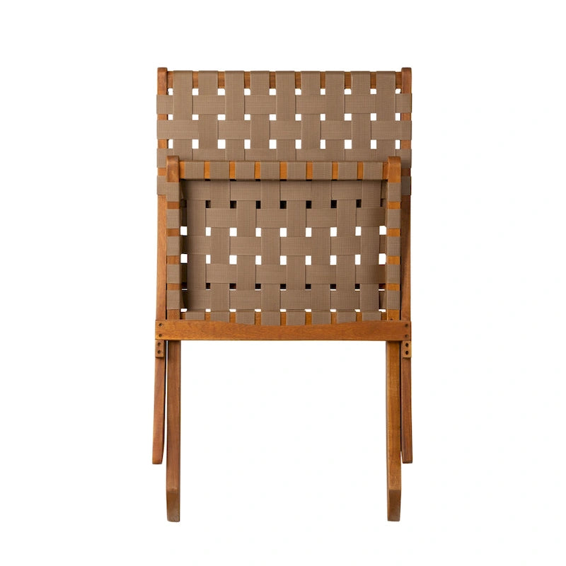 Chaise pliante Sava pour intérieur et extérieur, en sangle marron