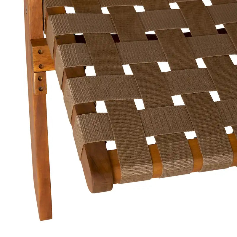 Chaise pliante Sava pour intérieur et extérieur, en sangle marron
