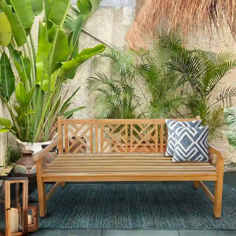 Banc de terrasse extérieur Seven Seas Teak Saint Thomas en bois de teck, 1,83 m (6 pieds)