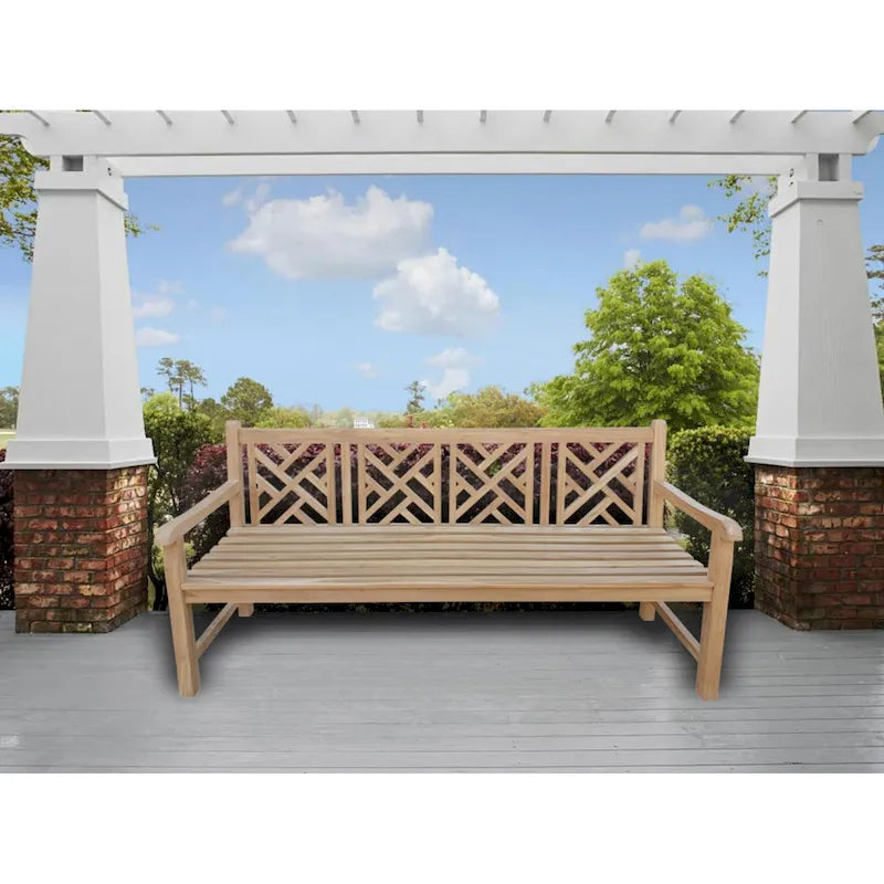 Banc de terrasse extérieur Seven Seas Teak Saint Thomas en bois de teck, 1,83 m (6 pieds)