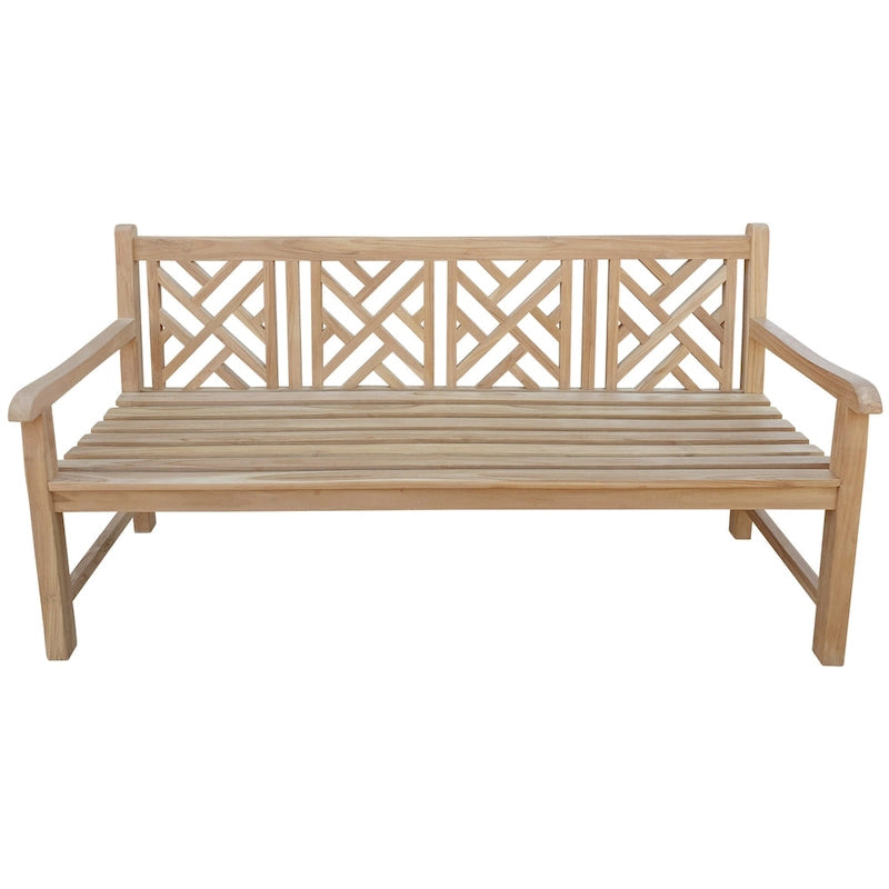 Banc de terrasse extérieur Seven Seas Teak Saint Thomas en bois de teck, 1,83 m (6 pieds)