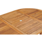 Ensemble de salle à manger d'extérieur Chic Teak Miami en bois de teck, 7 pièces, avec table extensible ronde à ovale, 2 fauteuils et 4 chaises.