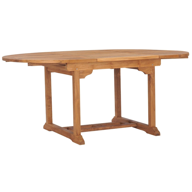 Ensemble de salle à manger d'extérieur Chic Teak Miami en bois de teck, 7 pièces, avec table extensible ronde à ovale, 2 fauteuils et 4 chaises.