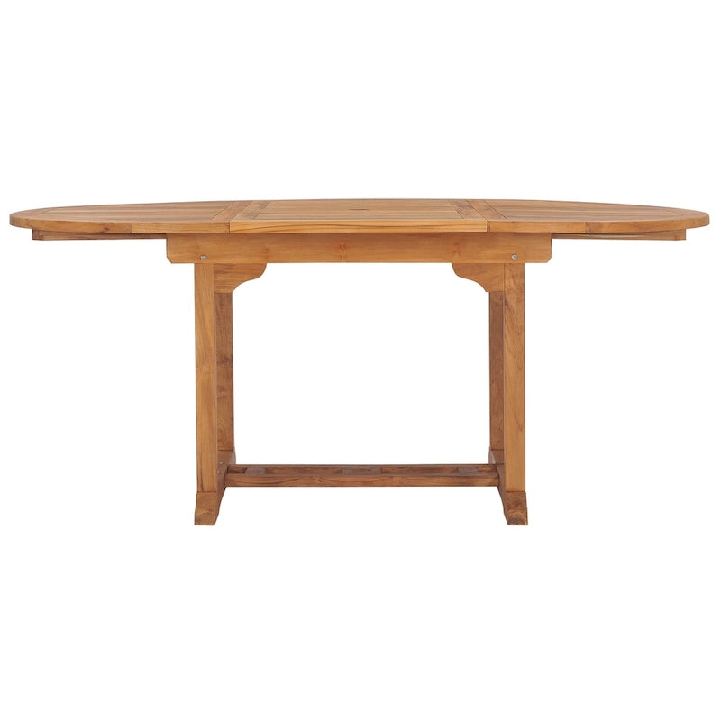 Ensemble de salle à manger d'extérieur Chic Teak Miami en bois de teck, 7 pièces, avec table extensible ronde à ovale, 2 fauteuils et 4 chaises.
