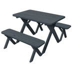Table de pique-nique en pin de 1,5 m à pieds croisés avec 2 bancs