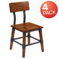 Lot de 4 chaises de salle à manger en bois de style industriel rustique antique, de qualité commerciale