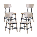 Lot de 4 chaises de salle à manger en bois de style industriel rustique antique, de qualité commerciale