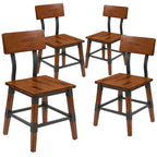 Lot de 4 chaises de salle à manger en bois de style industriel rustique antique, de qualité commerciale