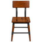 Lot de 4 chaises de salle à manger en bois de style industriel rustique antique, de qualité commerciale