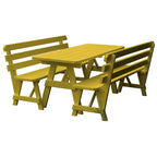 Table de pique-nique en pin de 2,44 m avec 2 bancs à dossier
