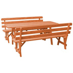 Table de pique-nique en pin de 2,44 m avec 2 bancs à dossier
