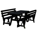 Table de pique-nique en pin de 2,44 m avec 2 bancs à dossier