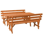 Table de pique-nique en pin de 2,44 m avec 2 bancs à dossier