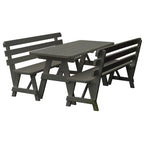 Table de pique-nique en pin de 2,44 m avec 2 bancs à dossier
