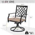 Ensemble de salle à manger d'extérieur MAISON ARTS pour 6 à 8 personnes, comprenant 6 à 8 chaises pivotantes en métal et 1 table rectangulaire extensible.
