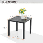 Ensemble de salle à manger d'extérieur 3 pièces MAISON ARTS, comprenant 1 chaise de salle à manger pivotante en acier avec coussin et 1 petite table basse carrée en métal noir.