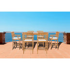 Table de bar bistro rectangulaire Chic Teak Maldives en bois de teck, 63 x 35 pouces (table seule)