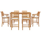 Table de bar bistro rectangulaire Chic Teak Maldives en bois de teck, 63 x 35 pouces (table seule)
