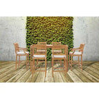 Table de bar bistro rectangulaire Chic Teak Maldives en bois de teck, 63 x 35 pouces (table seule)