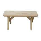 Banc à pieds croisés en pin de 90 cm