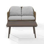 Ensemble de conversation extérieur en résine tressée Haven (2 pièces) - 75 cm (P) x 48 cm (L) x 29,75 cm (H)