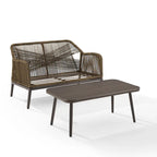 Ensemble de conversation extérieur en résine tressée Haven (2 pièces) - 75 cm (P) x 48 cm (L) x 29,75 cm (H)