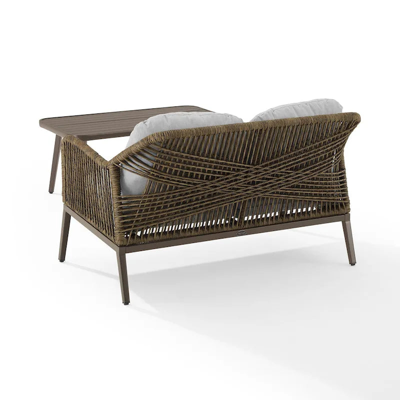 Ensemble de conversation extérieur en résine tressée Haven (2 pièces) - 75 cm (P) x 48 cm (L) x 29,75 cm (H)