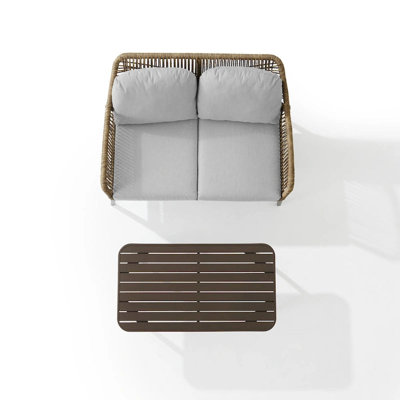 Ensemble de conversation extérieur en résine tressée Haven (2 pièces) - 75 cm (P) x 48 cm (L) x 29,75 cm (H)