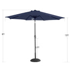 Ensemble de salle à manger d'extérieur 5 pièces, comprenant 1 table carrée en métal de 94 cm avec trou pour parasol et 4 chaises en rotin avec coussins.