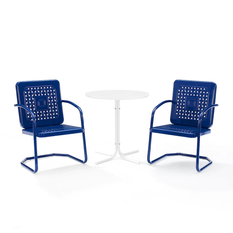 Ensemble bistro d'extérieur en métal Crosley Bates 3 pièces - 32 x 104 x 35