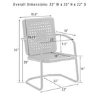 Ensemble bistro d'extérieur en métal Crosley Bates 3 pièces - 32 x 104 x 35