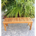 Banc de jardin sans dossier Seven Seas Teak Ocean City en bois de teck, 120 cm