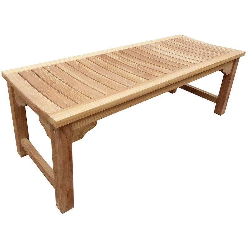 Banc de jardin sans dossier Seven Seas Teak Ocean City en bois de teck, 120 cm