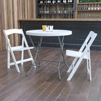 Table pliante ronde en plastique de 80 cm (2,63 pieds) - Table événementielle