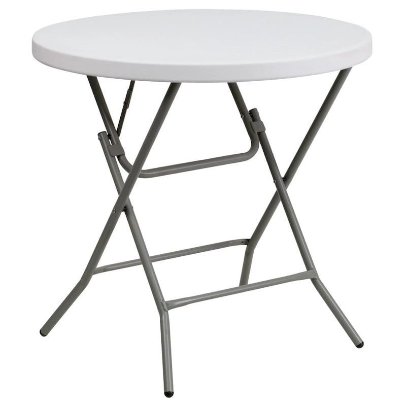 Table pliante ronde en plastique de 80 cm (2,63 pieds) - Table événementielle