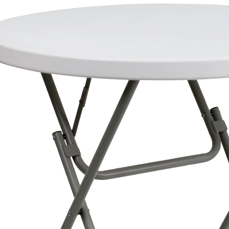 Table pliante ronde en plastique de 80 cm (2,63 pieds) - Table événementielle