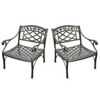 Ensemble de salon de jardin Crosley Sedona 2 pièces en aluminium moulé - 2 fauteuils club finition noire