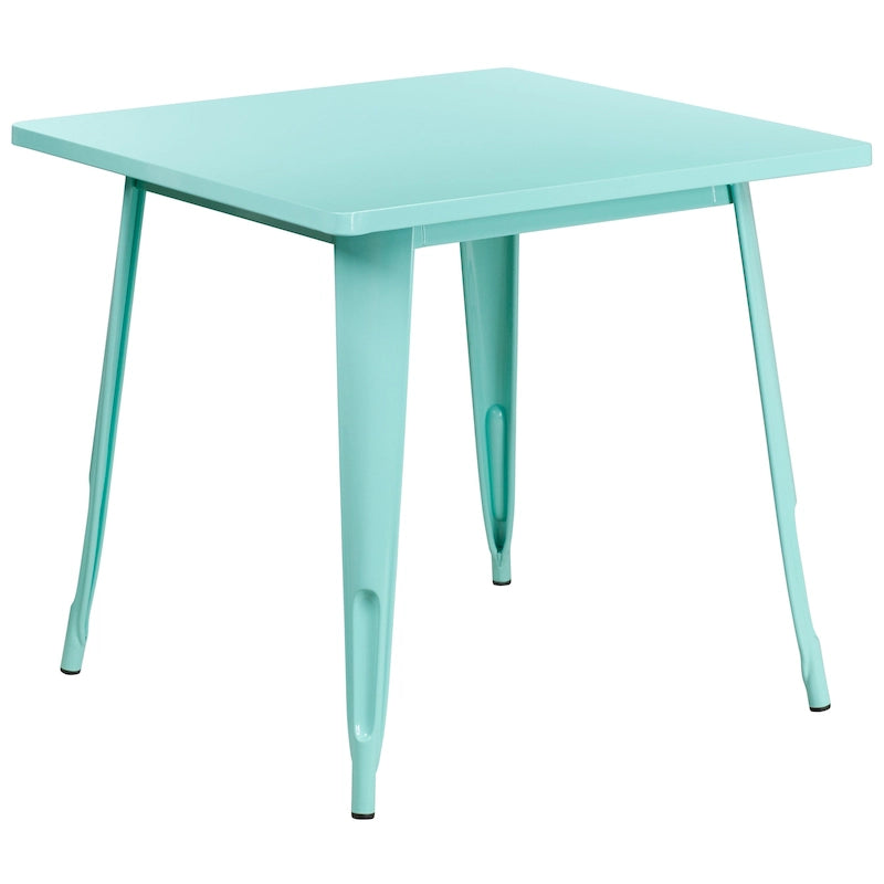 Table carrée en métal de 31,5 pouces pour intérieur et extérieur